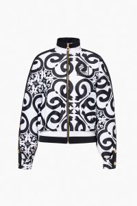Goldbergh Solara Track jacket met zwart-wit tegelprint vooraanzicht sportshop pier