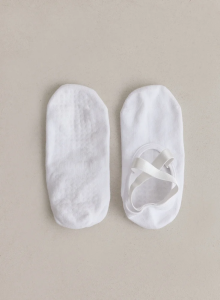 Witte Aim'n pilates sokken met anti-slip zool voor grip