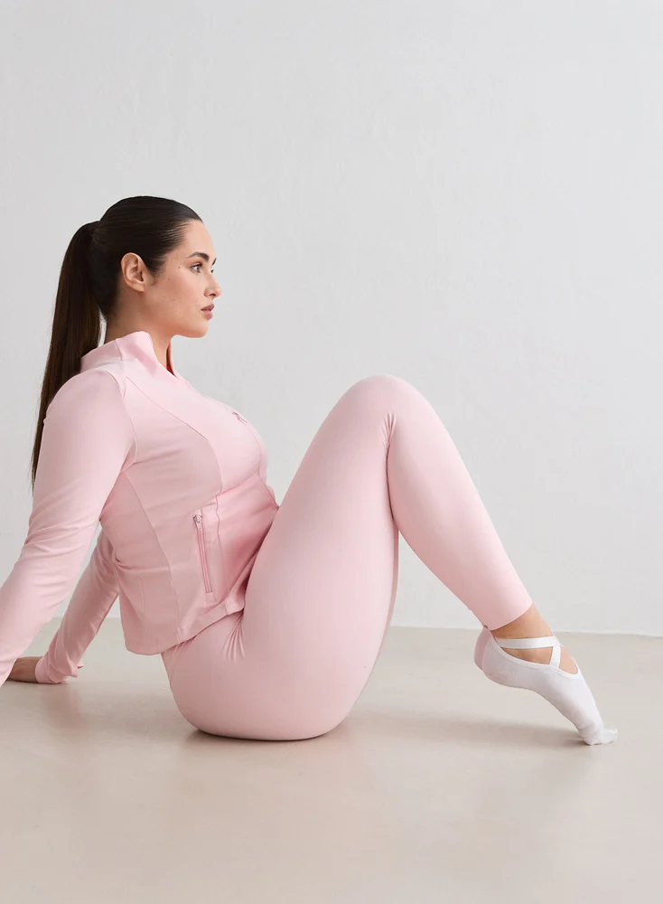 Witte Aim'n pilates sokken met anti-slip zool voor grip