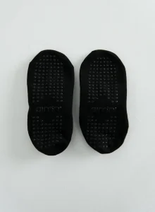 Zwarte Aim'n pilates sokken met witte logo en anti-slip zool