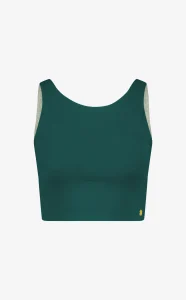 House of Gravity Cross Crop Top Emerald Green