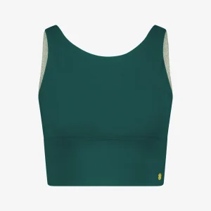 House of Gravity Cross Crop Top Emerald Green
