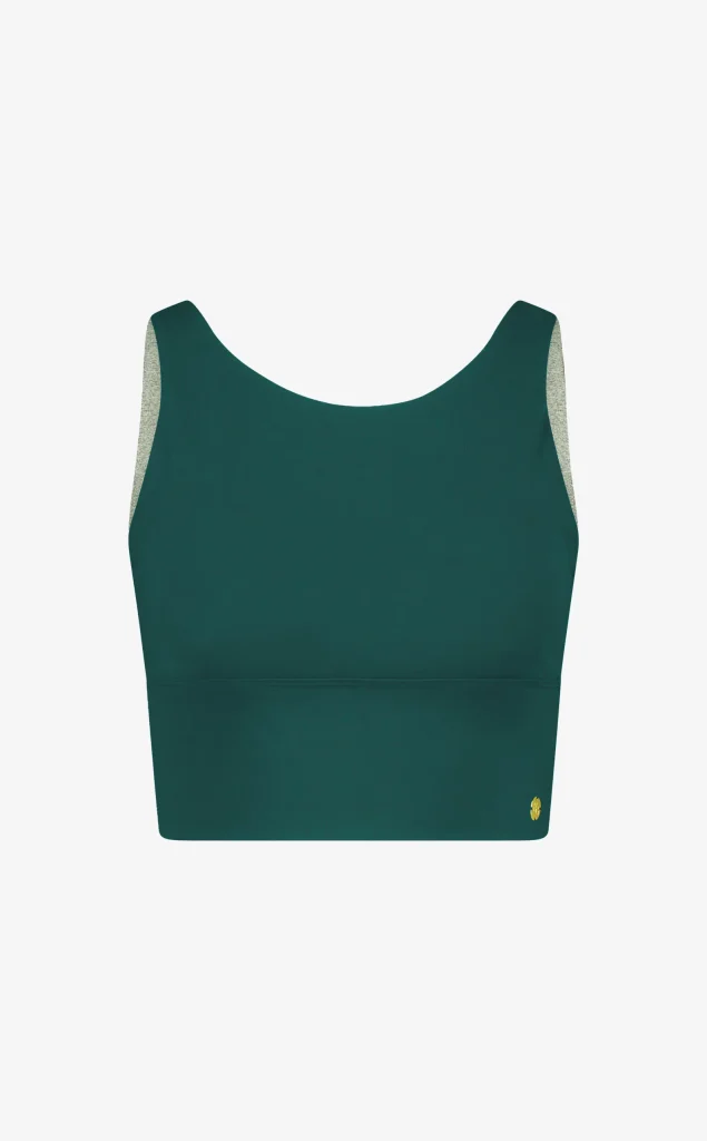 House of Gravity Cross Crop Top Emerald Green