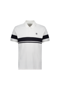 Witte Airforce Rafa sportpolo voor heren met streepdetail op de kraag