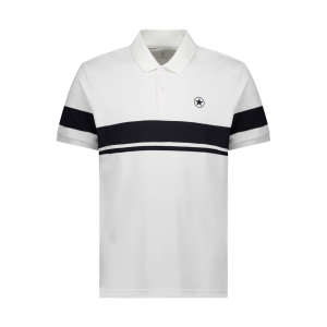 Witte Airforce Rafa sportpolo voor heren met streepdetail op de kraag