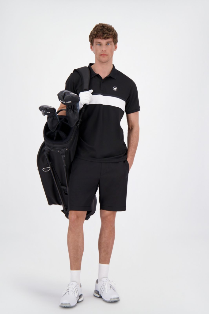 warte Airforce Carlo sportpolo met witte strepen op de kraag voor heren