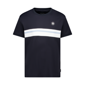 Donkerblauw Airforce Nova Stripe sportshirt voor heren met witte strepen op de mouw