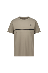 Heren sportshirt Airforce Nova Stripe in de kleur Brindle met streepdetail op de mouw