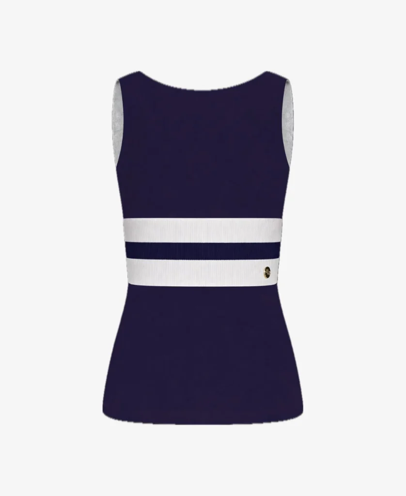 Elegante witte sporttop van House of Gravity met rib-textuur voor dames