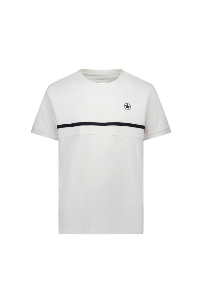 Wit Airforce Nova Stripe sportshirt voor heren met zwarte strepen op de mouw