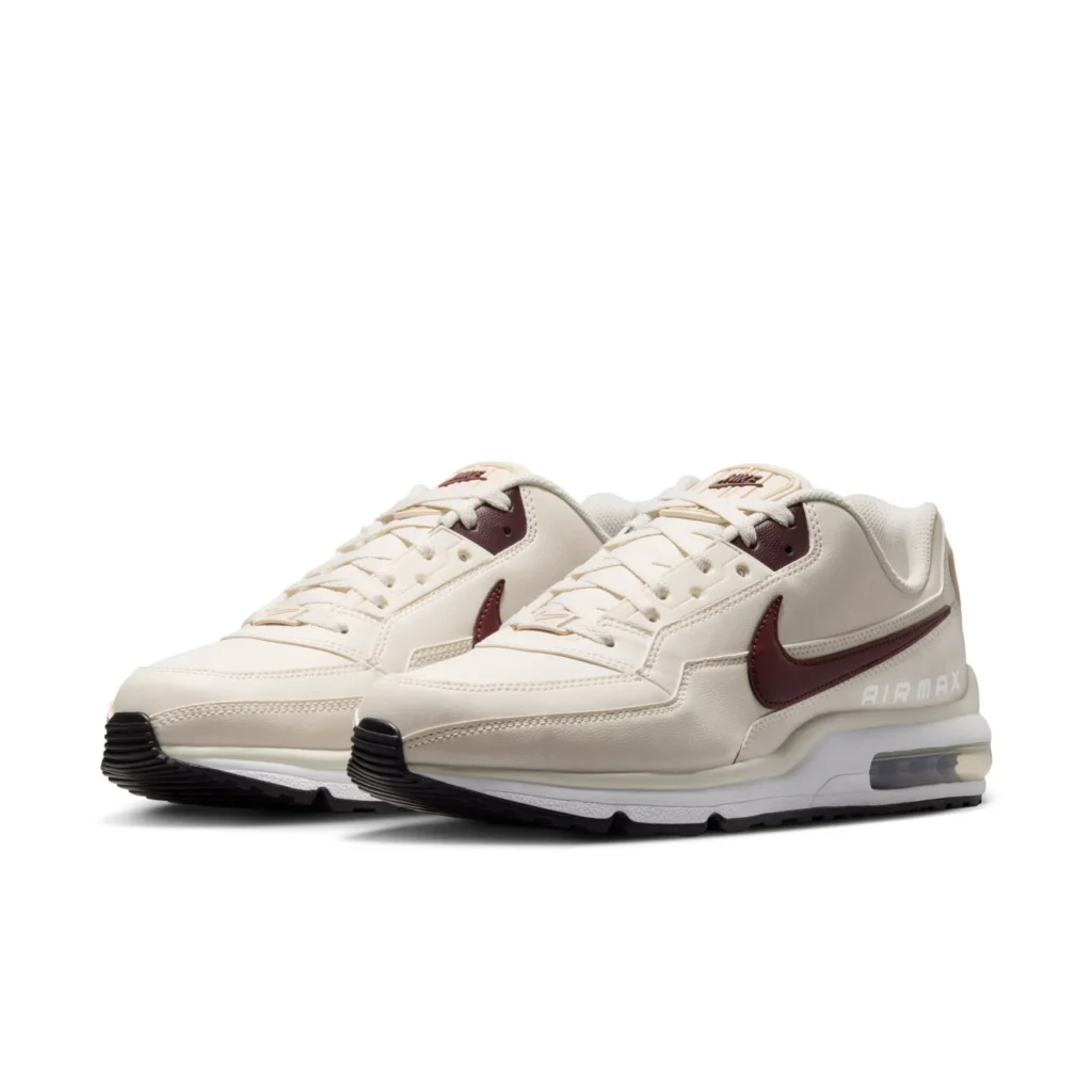 Nike Air Max LTD 3 herensneaker in wit en bordeaux rood.