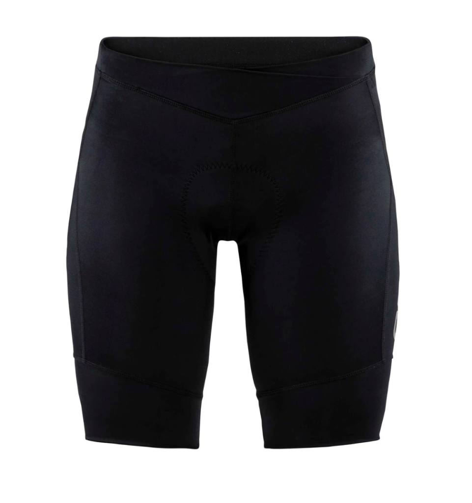 Craft Core Essence Shorts W zwarte fietsbroek voor dames met zeem.