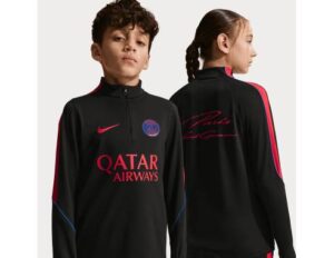 Nike PSG Strike Drill set voor kinderen – donkerblauw met Paris Saint-Germain logo.