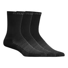 Craft Core Dry High Sock 3-pack zwart – drie paar hoge sportsokken.