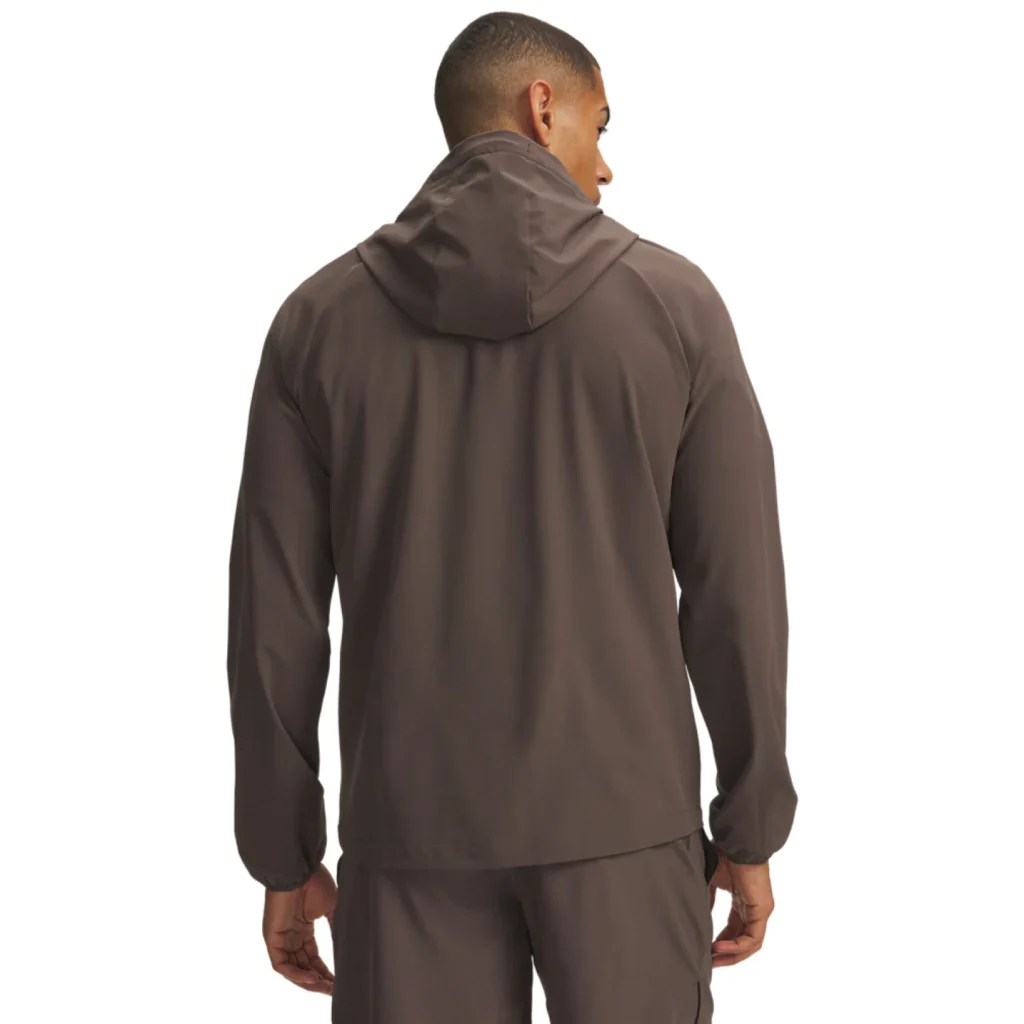 Under Armour Vibe Woven Jacket heren sportjack bruin vooraanzicht