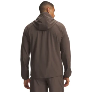 Under Armour Vibe Woven Jacket heren sportjack bruin vooraanzicht