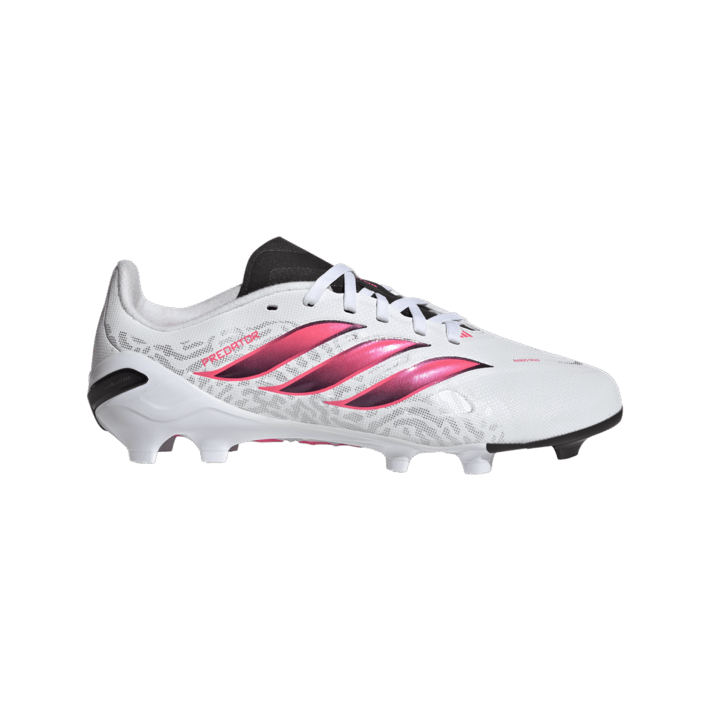 adidas Predator League FG Junior voetbalschoenen - Cloud White / Solar Turbo / Core Black (IH2084)