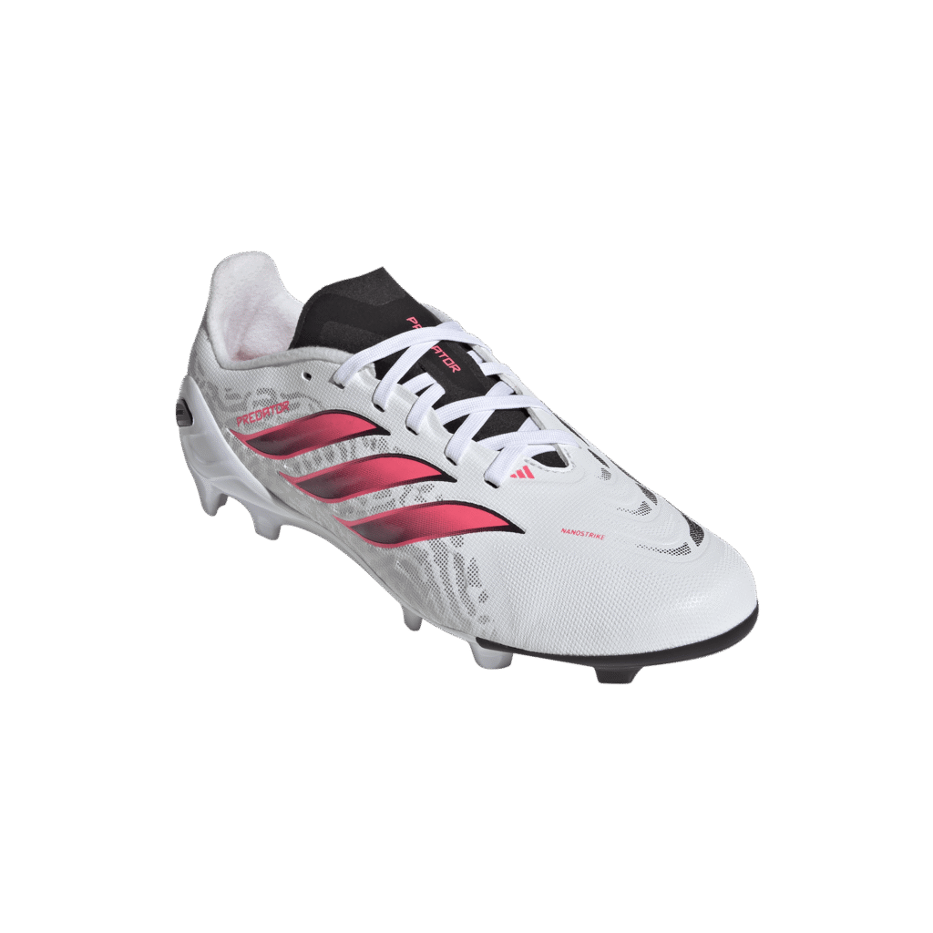 adidas Predator League FG Junior voetbalschoenen - Cloud White / Solar Turbo / Core Black (IH2084)