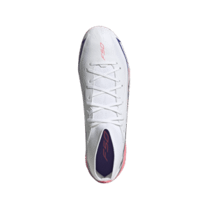 adidas F50 League Mid FG paars neongeel (art. IH7090) voetbalschoenen met mid-cut boord.