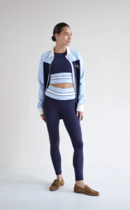 House of Gravity Stripe Leggings dames in Deep Blue White Crystal Blue sportlegging