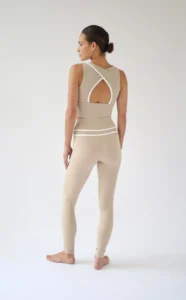 House of Gravity Line Leggings dames in Sand Stone White sportlegging