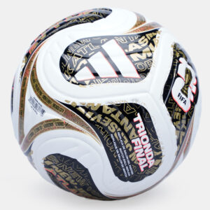 didas FIFA 2026 World Cup Finals mini voetbal wit zwart goud met foam kern (KE4328).