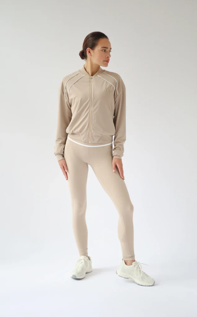 House of Gravity Active Bomber dames jack in Sand Stone White sportjasje