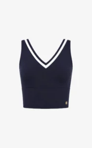 House of Gravity Contrast Crop Top dames sporttop in Deep Blue White