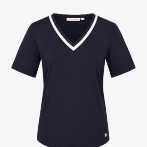 House of Gravity Contrast Tee dames sport T-shirt in Deep Blue White