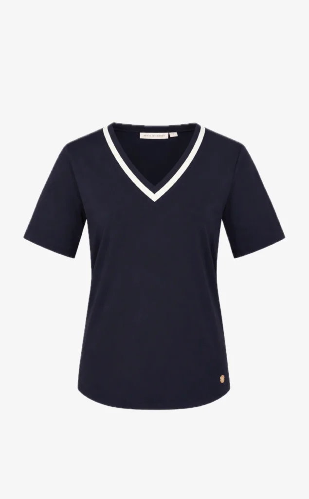 House of Gravity Contrast Tee dames sport T-shirt in Deep Blue White