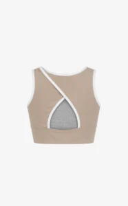 House of Gravity Gravity Crop Top dames in Sand Stone White sporttop