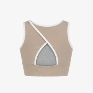 House of Gravity Gravity Crop Top dames in Sand Stone White sporttop