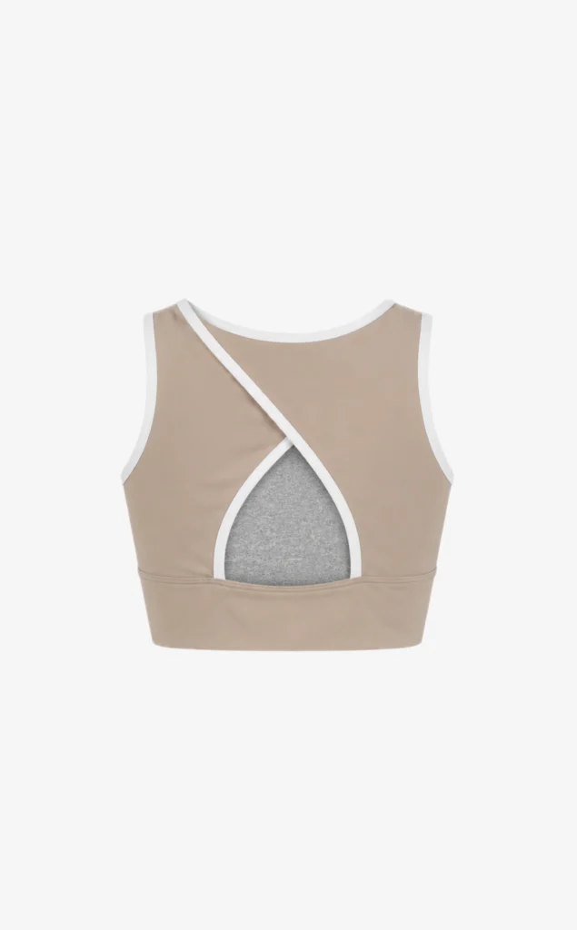 House of Gravity Gravity Crop Top dames in Sand Stone White sporttop