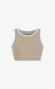 House of Gravity Gravity Crop Top dames in Sand Stone White sporttop