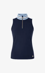 House of Gravity Zipper Tank Top dames in Deep Blue Crystal Blue sporttop met rits