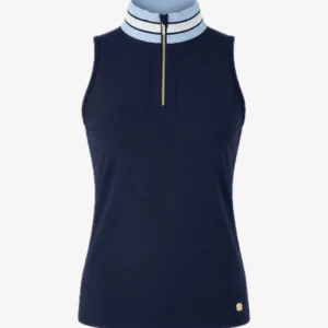 House of Gravity Zipper Tank Top dames in Deep Blue Crystal Blue sporttop met rits