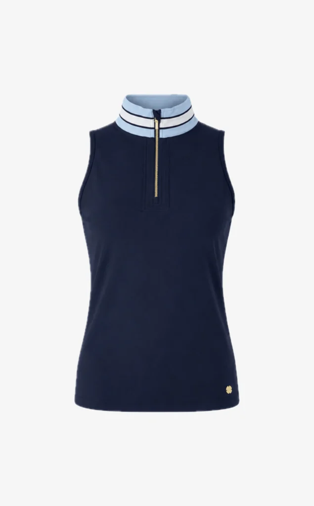 House of Gravity Zipper Tank Top dames in Deep Blue Crystal Blue sporttop met rits