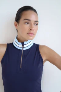 House of Gravity Zipper Tank Top dames in Deep Blue Crystal Blue sporttop met rits