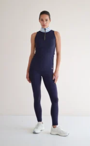 House of Gravity Zipper Tank Top dames in Deep Blue Crystal Blue sporttop met rits