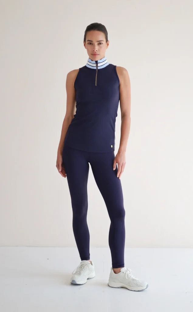 House of Gravity Zipper Tank Top dames in Deep Blue Crystal Blue sporttop met rits