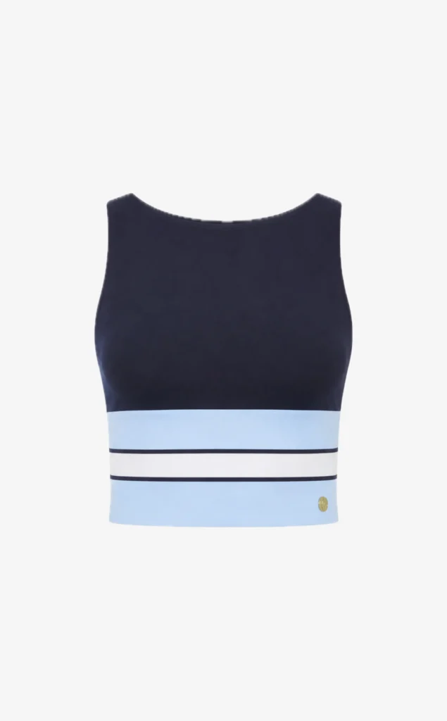 House of Gravity Divine Crop Top dames in Deep Blue White Crystal Blue sporttop