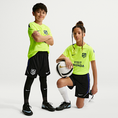 Nike Atletico Madrid Strike trainingsset kids junior geel zwart shirt en short