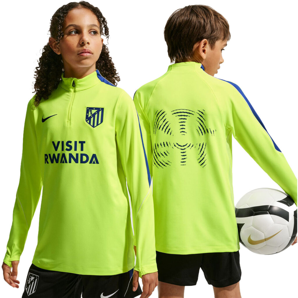 Nike Atlético Madrid Strike Drill Top Kids geel paars voorkant