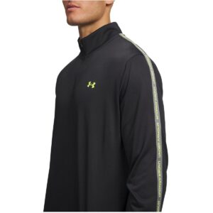 Under Armour Tech Taping 1/2 zip heren sportshirt lange mouwen grijs zwart vooraanzicht