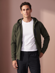 Sjeng Sports Men's Hooded Jacket Arno heren vest met doorlopende ritssluiting, capuchon en zakken