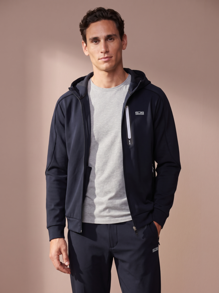 Sjeng Sports Men's Hooded Jacket Arno heren vest met doorlopende ritssluiting, capuchon en zakken