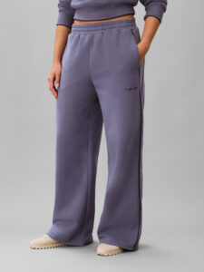 Calvin Klein Brushed French Terry Wide Legging LVGWF6P629-C53 voor dames met wijde pijpen en hoge tailleband