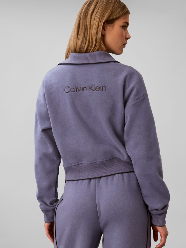 Calvin Klein Brushed French Terry Wide Legging LVGWF6P629-C53 voor dames met wijde pijpen en hoge tailleband