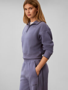 Calvin Klein Brushed French Terry Wide Legging LVGWF6P629-C53 voor dames met wijde pijpen en hoge tailleband