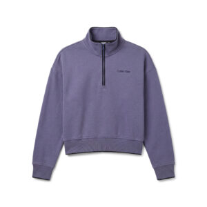 Calvin Klein Brushed French Terry 1/4 zip pip LVGWF6W325-C53 dames sweater met korte rits en opstaande kraag